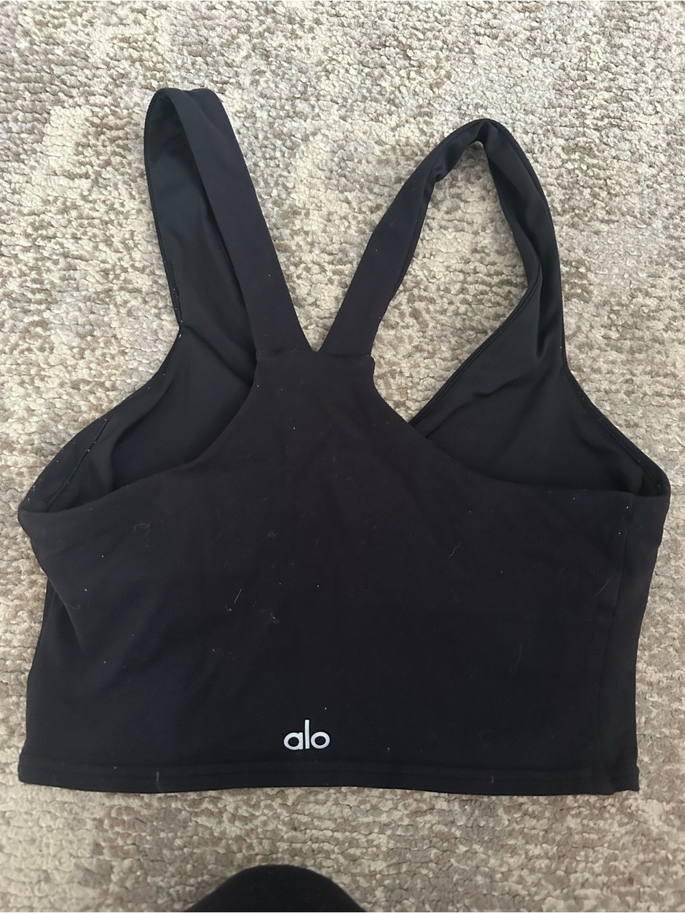 ALO Yoga Black V-Back Crop Sports Bra